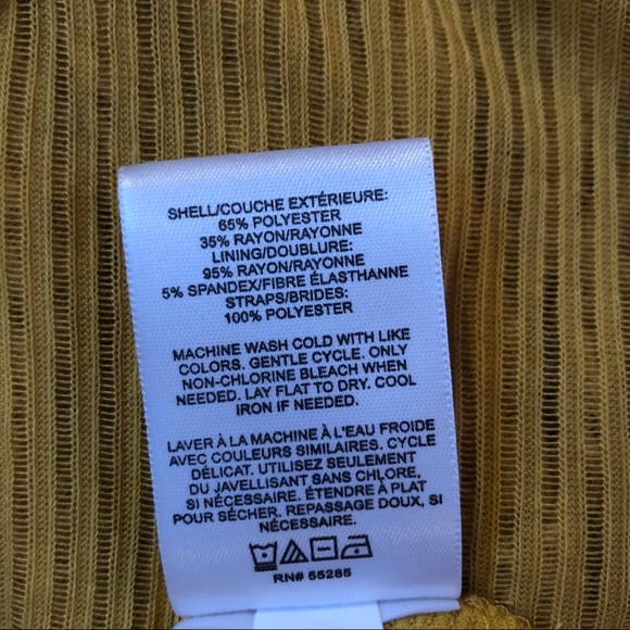 Express Twist Front Rib Sheath Midi Yellow Dress - Picture 6 of 11